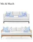 Coastal Indoor Outdoor Lumbar Pillow Cover, Stripe Fringe, Cornflower Blue, 12"x20"