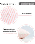 Coastal Indoor Outdoor Lumbar Pillow Cover, Stripe, Blush Pink, 12"x20"