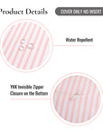 Coastal Indoor Outdoor Bolster Pillow Cover, Stripe, Blush Pink, 6"x20"
