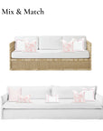 Coastal Indoor Outdoor Pillow Cover, Floral Tassel, Blush Pink, 18"x18"