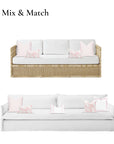 Coastal Indoor Outdoor Lumbar Pillow Cover, Floral Tassel, Blush Pink, 12"x20"