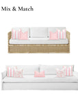 Coastal Indoor Outdoor Pillow Cover, Stripe Fringe, Blush Pink, 20"x20"
