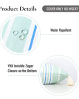 Coastal Indoor Outdoor Pillow Cover, Stripe Tassel, Muted Aqua Cornflower Blue, 18"x18"