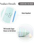Coastal Indoor Outdoor Lumbar Pillow Cover, Stripe Tassel, Muted Aqua Cornflower Blue, 12"x20"