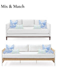 Coastal Indoor Outdoor Lumbar Pillow Cover, Stripe Tassel, Muted Aqua Cornflower Blue, 12"x20"