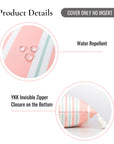 Coastal Indoor Outdoor Pillow Cover, Stripe Tassel, Muted Aqua Blush Pink, 18"x18"