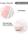 Coastal Indoor Outdoor Lumbar Pillow Cover, Stripe Tassel, Muted Aqua Blush Pink, 12"x20"