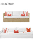 Fall Coastal Indoor Outdoor Lumbar Pillow Cover, Solid Rust Orange Fringe, 12"x20"
