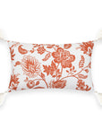 Fall Coastal Indoor Outdoor Lumbar Pillow Cover, Floral Tassel, Rust Orange, 12"x20"