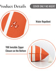Fall Coastal Indoor Outdoor Pillow Cover, Stripe Tassel, Rust Orange, 18"x18"