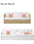 Fall Coastal Indoor Outdoor Pillow Cover, Stripe Tassel, Rust Orange, 18"x18"