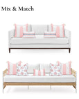 Coastal Indoor Outdoor Throw Pillow Cover, Wide Stripes with Tassels, Blush Pink, 20"x20"