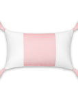 Coastal Indoor Outdoor Lumbar Pillow Cover, Color Block with Tassels, Blush Pink, 12"x20"
