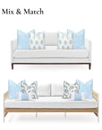 Coastal Indoor Outdoor Throw Pillow Cover, Embroidered Frame Greek Key, Baby Blue, 20"x20"
