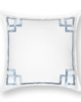 Coastal Indoor Outdoor Throw Pillow Cover Only, Frame Greek Key, Baby Blue, 20"x20"