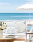 Coastal Indoor Outdoor Throw Pillow Cover Only, Frame Greek Key, Baby Blue, 20"x20"