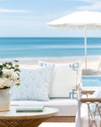 Coastal Indoor Outdoor Throw Pillow Cover Only, Frame Greek Key, Baby Blue, 20"x20"