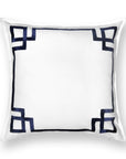 Coastal Indoor Outdoor Throw Pillow Cover Only, Frame Greek Key, Navy Blue, 20"x20"