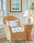 Coastal Indoor Outdoor Lumbar Pillow Cover Only, Frame Greek Key, Baby Blue, 12"x20"