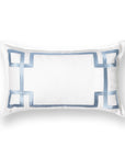 Coastal Indoor Outdoor Lumbar Pillow Cover Only, Frame Greek Key, Baby Blue, 12"x20"