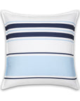 Coastal Indoor Outdoor Throw Pillow Cover, Stripes, Navy Baby Blue, 20"x20"