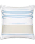 Coastal Indoor Outdoor Throw Pillow Cover, Stripes, Baby Blue Neutral Tan, 20"x20"