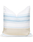 Coastal Indoor Outdoor Throw Pillow Cover, Stripes, Baby Blue Neutral Tan, 20"x20"