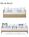 Coastal Indoor Outdoor Lumbar Pillow Cover, Stripes, Navy Baby Blue, 12"x20"