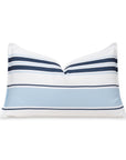 Coastal Indoor Outdoor Lumbar Pillow Cover, Stripes, Navy Baby Blue, 12"x20"