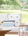 Coastal Indoor Outdoor Lumbar Pillow Cover, Stripes, Navy Baby Blue, 12"x20"