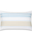 Coastal Indoor Outdoor Lumbar Pillow Cover, Stripes, Baby Blue Neutral Tan, 12"x20"