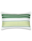 Coastal Indoor Outdoor Lumbar Pillow Cover, Stripes, Dark Light Green, 12"x20"