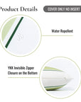 Coastal Indoor Outdoor Lumbar Pillow Cover, Stripes, Dark Light Green, 12"x20"