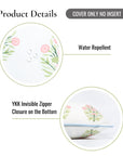 Coastal Indoor Outdoor Throw Pillow Cover, Floral with Piping, Pink Green Baby Blue, 18"x18"