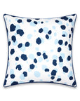 Coastal Indoor Outdoor Throw Pillow Cover, Leopard with Piping, Navy Blue, 20"x20"