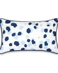 Coastal Indoor Outdoor Lumbar Pillow Cover, Leopard with Piping, Navy Blue, 12"x20"