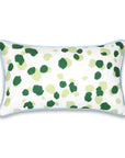 Coastal Indoor Outdoor Lumbar Pillow Cover, Leopard with Piping, Green, 12"x20"