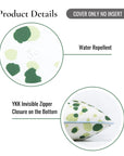 Coastal Indoor Outdoor Lumbar Pillow Cover, Leopard with Piping, Green, 12"x20"