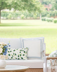 Coastal Indoor Outdoor Lumbar Pillow Cover, Leopard with Piping, Green, 12"x20"