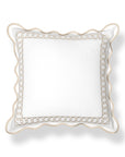 Hanverge Begonia Frame, Indoor/Outdoor Tan Throw Pillow Cover, with Scalloped Border, 20"x20"