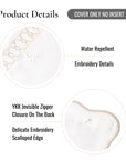 Hanverge Begonia Frame, Indoor/Outdoor Tan Lumbar Pillow Cover, with Scalloped Border, 12"x20"