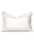 Hanverge Begonia Frame, Indoor/Outdoor Tan Lumbar Pillow Cover, with Scalloped Border, 12"x20"