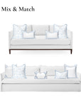 Coastal Indoor Outdoor Scalloped Throw Pillow Cover Only, Dahlia Floral, Baby Blue, 20"x20"