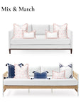 Coastal Indoor Outdoor Scalloped Throw Pillow Cover Only, Dahlia Floral, Blush Pink, 20"x20"