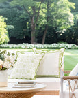 Avinelle Dahlia, Green Outdoor Fabric By The Yard 57", Green