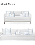 Coastal Indoor Outdoor Scalloped Lumbar Pillow Cover Only, Dahlia Floral, Baby Blue, 12"x20"