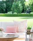 Capelea Flowers, Pink Outdoor Fabric By The Yard 57", Blush Pink