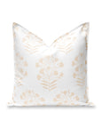 Capelea Flowers, Indoor/Outdoor Tan Accent Pillow Cover, with Flanged Border, 20"x20"