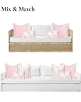 Coastal Indoor Outdoor Lumbar Pillow Cover Only, Floral, Blush Pink, 12"x20"