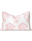 Coastal Indoor Outdoor Lumbar Pillow Cover Only, Floral, Blush Pink, 12"x20"